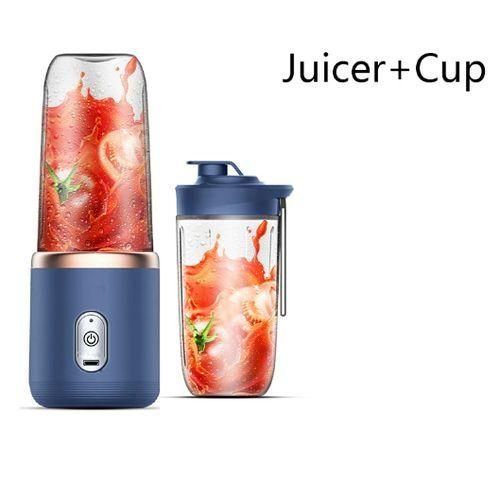 6 Lames Portable Juicing Cup 400ml USB Smoothie Mixer Cup Sans Fil Mini - Chargeur Fruits Extrudeuse Mélangeur De Nourriture Broyeur De Glace
