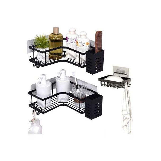 Support De Rangement De Salle De Bain 5 Pièces, Support De Douche De Salle De Bain Antirouille
