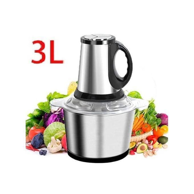 Foutoumix 3L - Hacheur De Viande - Blender - Mixeur De Foutou Graine Et Viande - Broyeur Alimentaire - Mixeur Hachoir électrique 3L - Multifonction - INOX Noir
