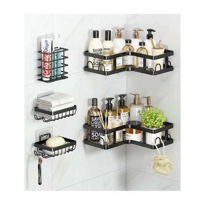 Étagère de Douche d'Angle pour Salle de Bain – Rangement Mural Auto-Adhésif